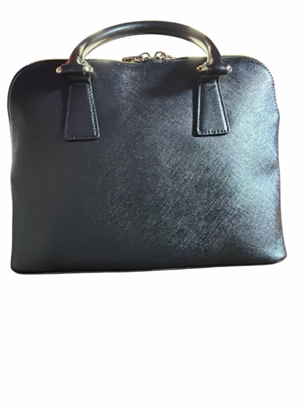 NWOT Metrocity Milano Black Saffiano Leather Dome Satchel Bag - Picture 4 of 7